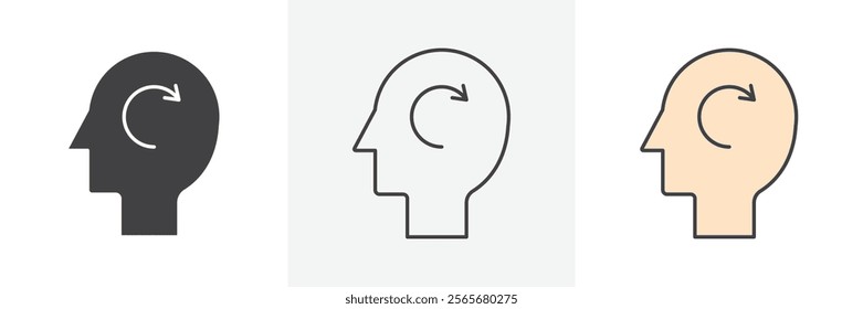 Memory recall icons in black and colored versions