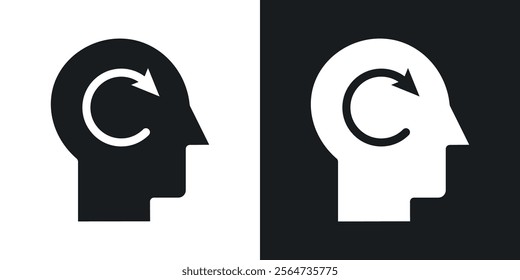 Memory recall icons in flat syle