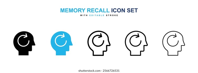 Memory recall icons vector collection pack.