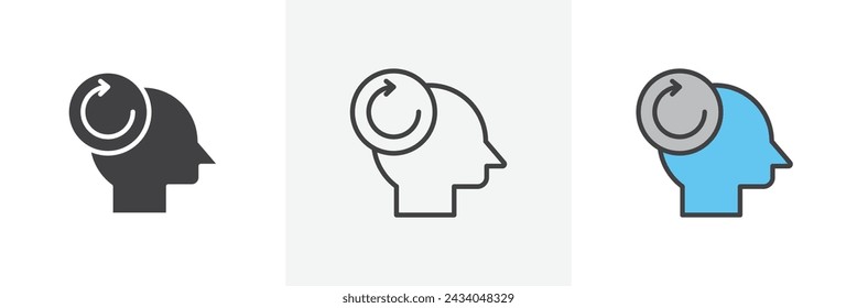 Memory Recall Isolated Line Icon Style Design. Simple Vector Illustration