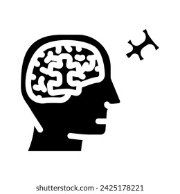 memory recall neuroscience neurology glyph icon vector. memory recall neuroscience neurology sign. isolated symbol illustration