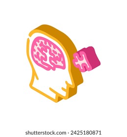 memory recall neuroscience neurology isometric icon vector. memory recall neuroscience neurology sign. isolated symbol illustration