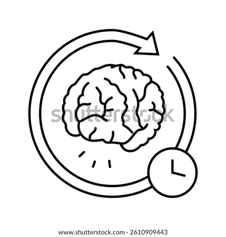 memory recall neuroscience neurology line icon vector. memory recall neuroscience neurology sign. isolated contour symbol black illustration