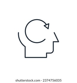 Memory recall.Vector linear icon isolated on white background. 