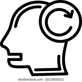 Memory Retention Line Vector Icon Design