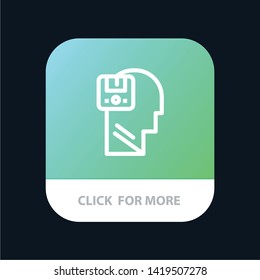 Memory, Save, Data, User, Male Mobile App Button. Android and IOS Line Version