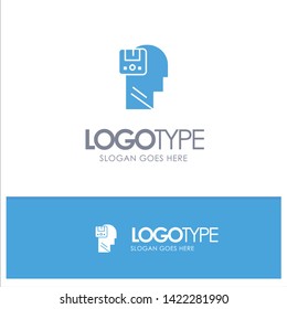 Memory, Save, Data, User, Male Blue Solid Logo with place for tagline