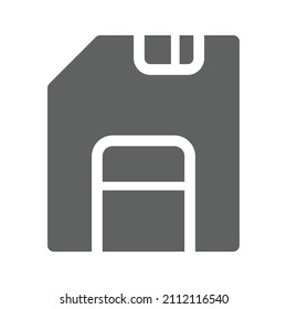 Memory, save icon. Gray vector graphics.
