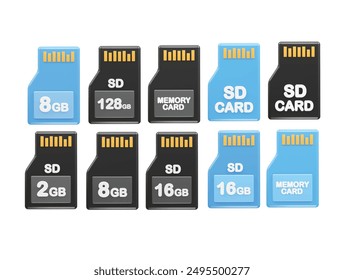 Memory sd card icon illustration 3d render vector