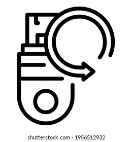 Memory stick data icon. Outline Memory stick data vector icon for web design isolated on white background