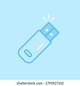 Memory Stick USB Blue Vector Icon Background