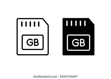 Memory storage icon vector set. Data storage symbol