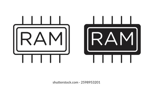 Memory vector line icon illustration collection.