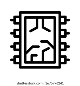 memory vector thin line icon 