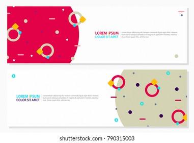 Memphis 3D Flat Banner Template Set 