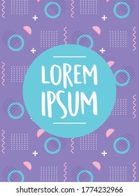 memphis 80s 90s style abstract trendy background with different color figures vector illustration