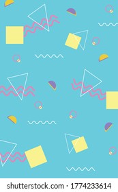 memphis 80s 90s style abstract retro elements decoration background vector illustration