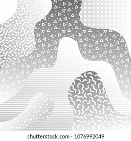 Memphis 80s style background with geometric elements. Vector illustration for your graphic design.