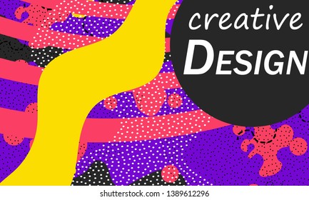 Memphis. 90s pattern. Geometric shapes background. Vector Illustration. Hipster style 80s-90s. Abstract colorful funky background.