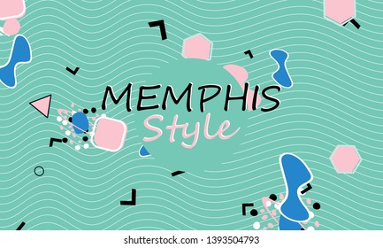 Memphis. 90s pattern. Geometric shapes background. Vector Illustration. Hipster style 80s-90s. Abstract colorful funky background.