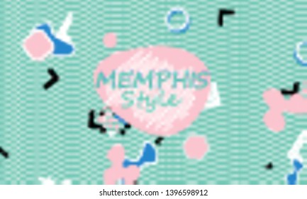 Memphis. 90s pattern. Geometric shapes background. Vector Illustration. Hipster style 80s-90s. Abstract colorful funky background.