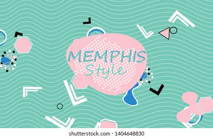 Memphis. 90s pattern. Geometric shapes background. Vector Illustration. Hipster style 80s-90s. Abstract colorful funky background.
