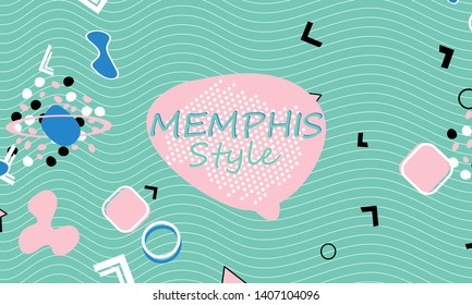 Memphis. 90s pattern. Geometric shapes background. Vector Illustration. Hipster style 80s-90s. Abstract colorful funky background.