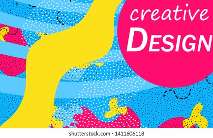 Memphis. 90s pattern. Geometric shapes background. Vector Illustration. Hipster style 80s-90s. Abstract colorful funky background.