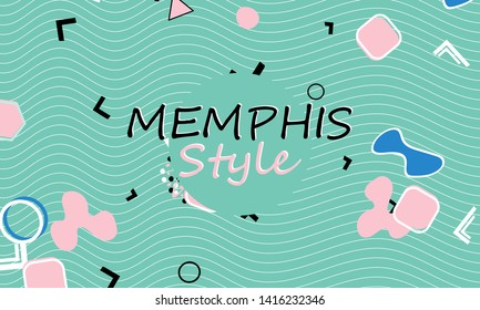 Memphis. 90s pattern. Geometric shapes background. Vector Illustration. Hipster style 80s-90s. Abstract colorful funky background.