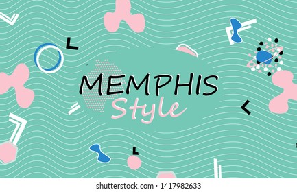 Memphis. 90s pattern. Geometric shapes background. Vector Illustration. Hipster style 80s-90s. Abstract colorful funky background.