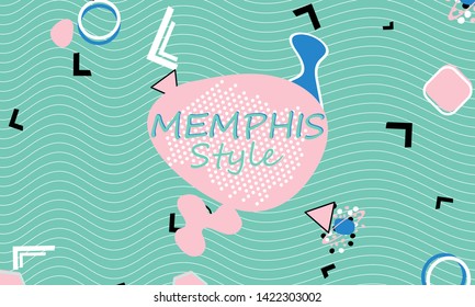 Memphis. 90s pattern. Geometric shapes background. Vector Illustration. Hipster style 80s-90s. Abstract colorful funky background.