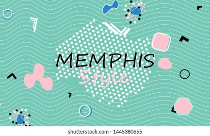 Memphis. 90s pattern. Geometric shapes background. Vector Illustration. Hipster style 80s-90s. Abstract colorful funky background.