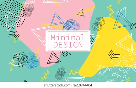 Memphis. 90s pattern. Geometric shapes background. Vector Illustration. Hipster style 80s-90s. Abstract colorful funky background.