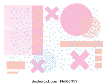 Memphis abstract background in pastel subtle tones.