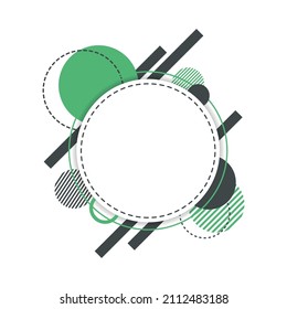 Memphis abstract circle frame vector