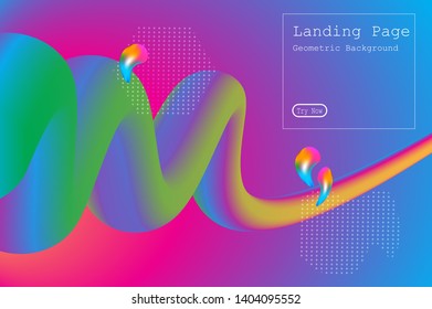 Memphis abstract colorful background design with Fluid gradient shapes composition illustration vector