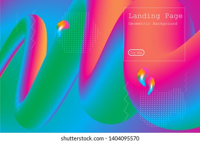 Memphis abstract colorful background design with Fluid gradient shapes composition illustration vector