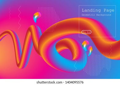 Memphis abstract colorful background design with Fluid gradient shapes composition illustration vector