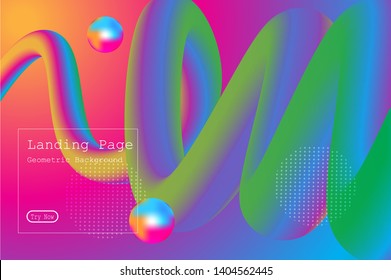 Memphis abstract colorful background design with Fluid gradient shapes composition illustration vector
