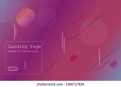 Memphis abstract colorful background design with Fluid gradient shapes composition illustration vector