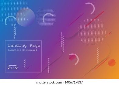 Memphis abstract colorful background design with Fluid gradient shapes composition illustration vector
