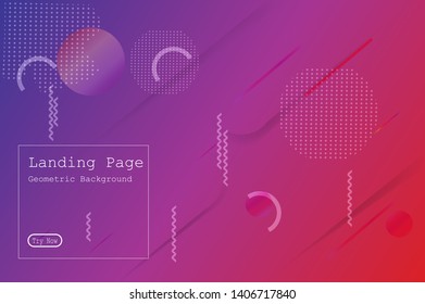 Memphis abstract colorful background design with Fluid gradient shapes composition illustration vector