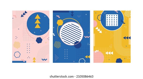 Memphis abstract design cover set. Eps 10 Vector