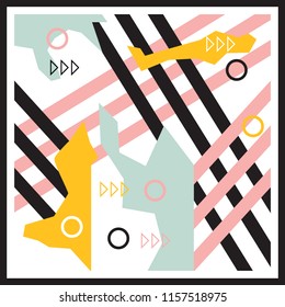 Abstraktes Memphis-Design für Schal