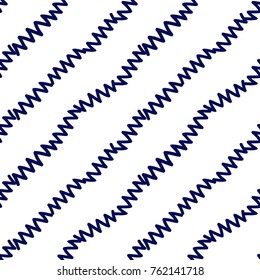 Memphis abstract geometric seamless pattern with zig-zag lines. Hipster vintage 80s-90s pop art style funky banner design. Vector graphic black line on white background.