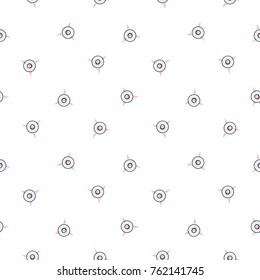 Memphis abstract geometric seamless pattern with star circle elements. Hipster vintage 80s-90s pop art style funky banner design. Vector graphic black line on white background.