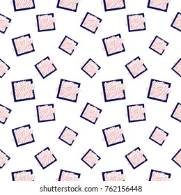 Memphis abstract geometric seamless pattern with animal striped square elements. Hipster vintage 80s-90s pop art style funky banner design. Vector graphic black line on white background.
