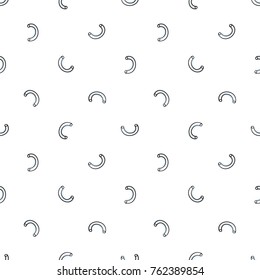 Memphis abstract geometric seamless pattern with blue confetti elements. Hipster vintage 80s-90s pop art style funky banner design. Vector graphic black line on white background.