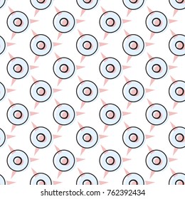 Memphis abstract geometric seamless pattern with star circle elements. Hipster vintage 80s-90s pop art style funky banner design. Vector graphic black line on white background.