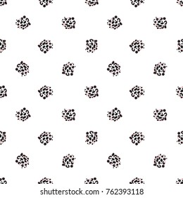 Memphis abstract geometric seamless pattern with animal print circles. Hipster vintage 80s-90s pop art style funky banner design. Vector graphic black line on white background.
